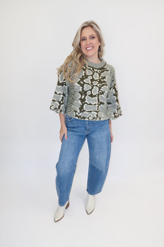 Snake Eyes Mock Neck Sweater