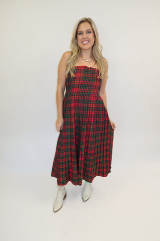 The Autumn Social Plaid Midi Dress