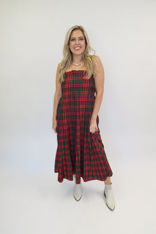 The Autumn Social Plaid Midi Dress