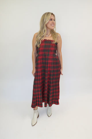 The Autumn Social Plaid Midi Dress