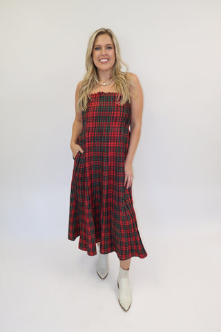 The Autumn Social Plaid Midi Dress