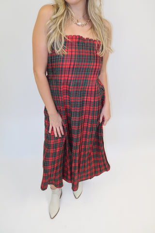 The Autumn Social Plaid Midi Dress