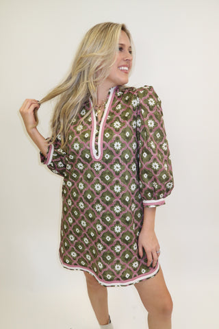 Daisy Days Scallop Trim Dress - The Pink Tulip Clothing