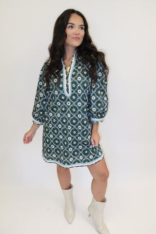 Daisy Days Scallop Trim Dress - The Pink Tulip Clothing