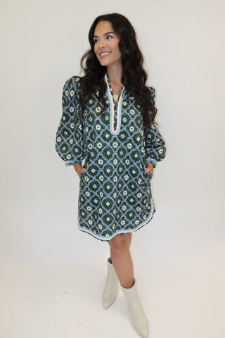 Daisy Days Scallop Trim Dress - The Pink Tulip Clothing