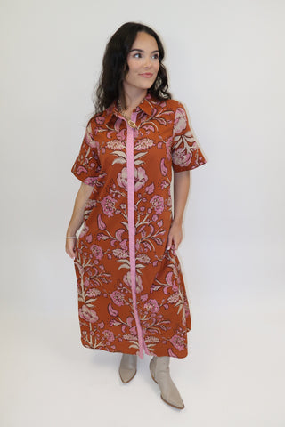 Coastal Bloom Floral Midi Dress - The Pink Tulip Clothing
