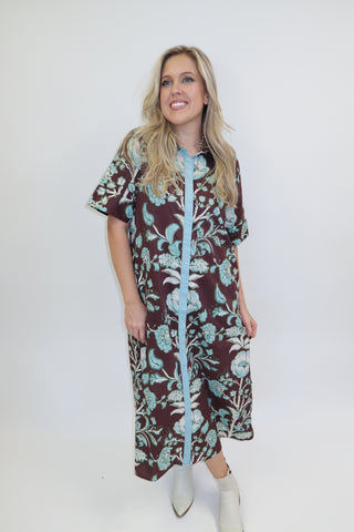 Coastal Bloom Floral Midi Dress - The Pink Tulip Clothing