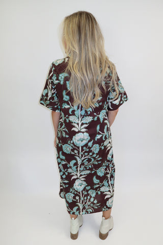 Coastal Bloom Floral Midi Dress - The Pink Tulip Clothing