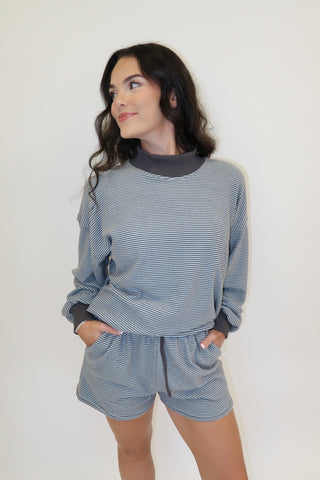 Slow Sunday Stripe Lounge Set - The Pink Tulip Clothing