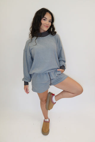 Slow Sunday Stripe Lounge Set - The Pink Tulip Clothing