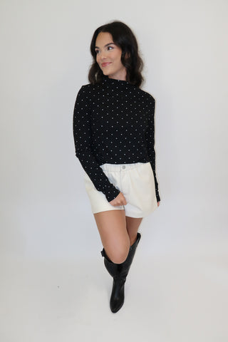 Tiny Dancer Polka Dot Long Sleeve Top - The Pink Tulip Clothing