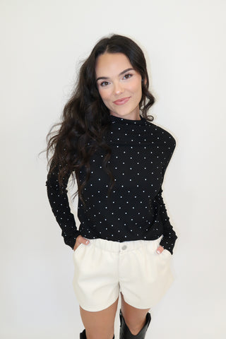 Tiny Dancer Polka Dot Long Sleeve Top - The Pink Tulip Clothing