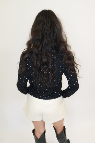 Tiny Dancer Polka Dot Long Sleeve Top - The Pink Tulip Clothing