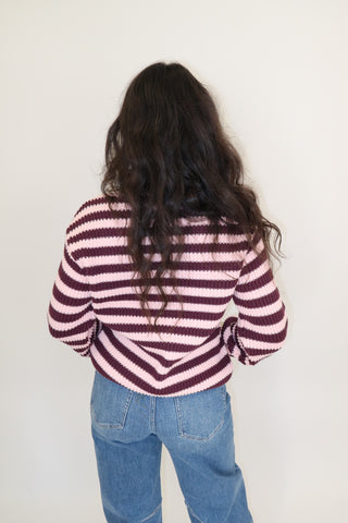 Zip Code Stripe Cardigan