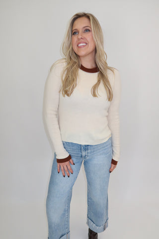 The Outline Contrast Trim Top - The Pink Tulip Clothing