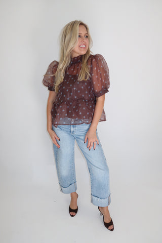 Sweet Disposition Polka Dot Blouse - The Pink Tulip Clothing
