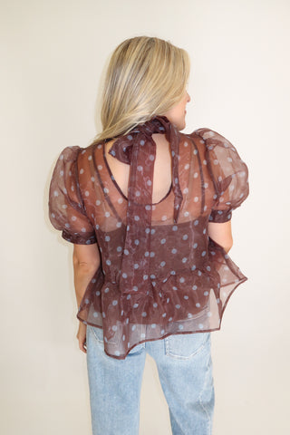 Sweet Disposition Polka Dot Blouse - The Pink Tulip Clothing
