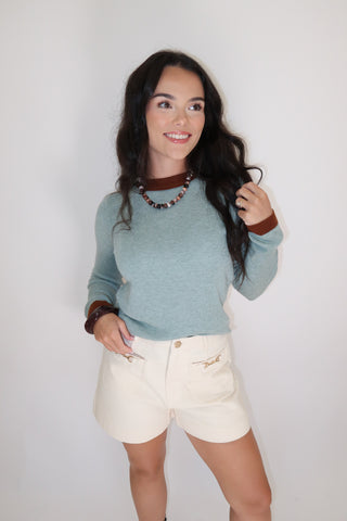 The Outline Contrast Trim Top - The Pink Tulip Clothing