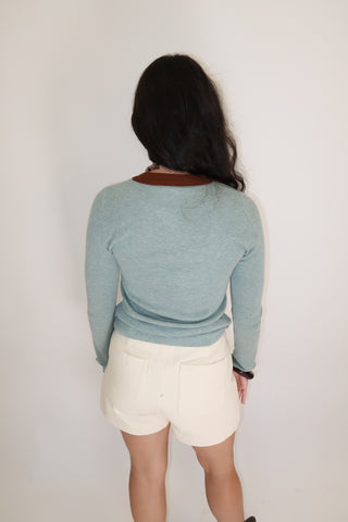 The Outline Contrast Trim Top - The Pink Tulip Clothing
