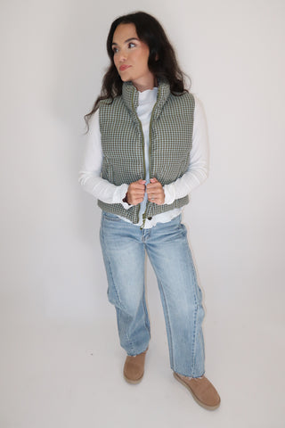 Mountain Weekend Check Puffer Vest