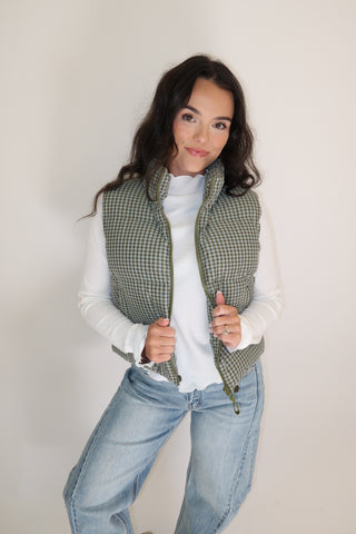 Mountain Weekend Check Puffer Vest