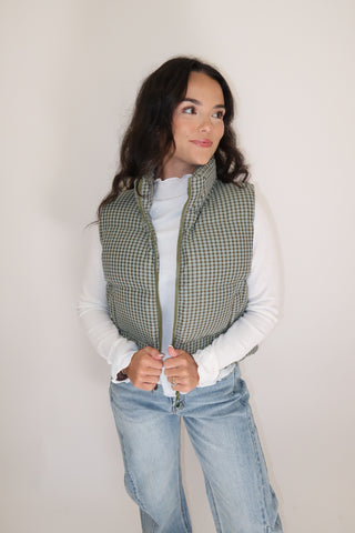 Mountain Weekend Check Puffer Vest