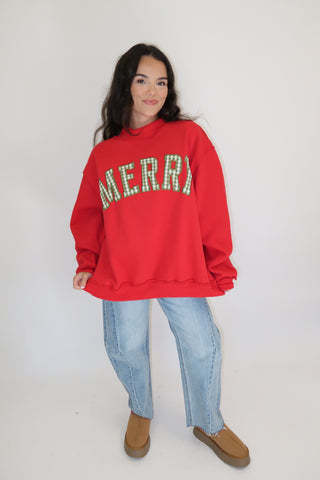 Merry Little Check Gingham Sweatshirt