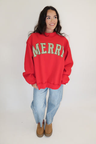 Merry Little Check Gingham Sweatshirt
