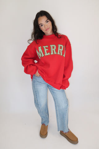 Merry Little Check Gingham Sweatshirt