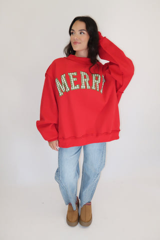 Merry Little Check Gingham Sweatshirt