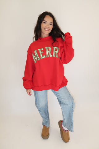 Merry Little Check Gingham Sweatshirt