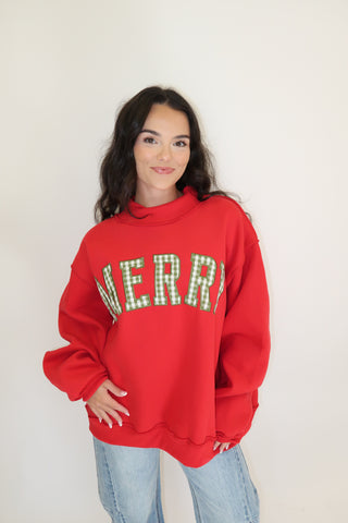 Merry Little Check Gingham Sweatshirt