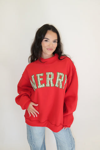 Merry Little Check Gingham Sweatshirt