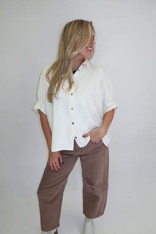 Easy To Impress Button Front Top - The Pink Tulip Clothing
