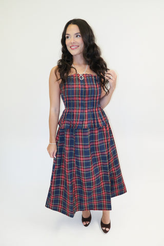 The Holiday Affair Plaid Midi Dress