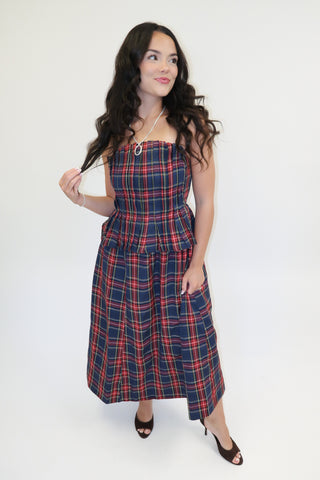 The Holiday Affair Plaid Midi Dress