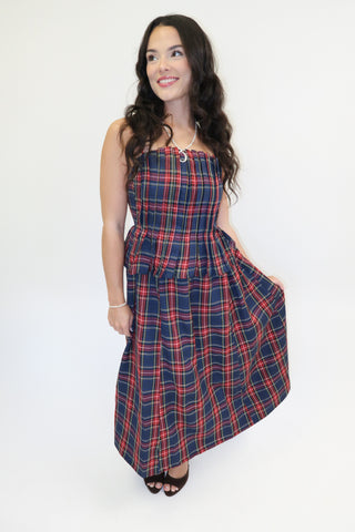 The Holiday Affair Plaid Midi Dress