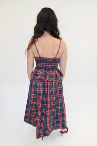 The Holiday Affair Plaid Midi Dress