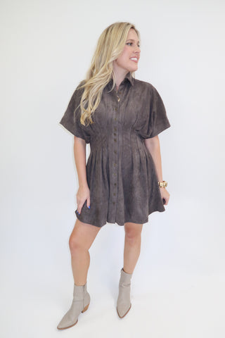 The Social Hour Faux Suede Dress - The Pink Tulip Clothing
