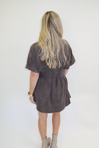 The Social Hour Faux Suede Dress - The Pink Tulip Clothing