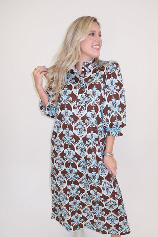 An Artful Affair Printed Midi Dress - The Pink Tulip Clothing