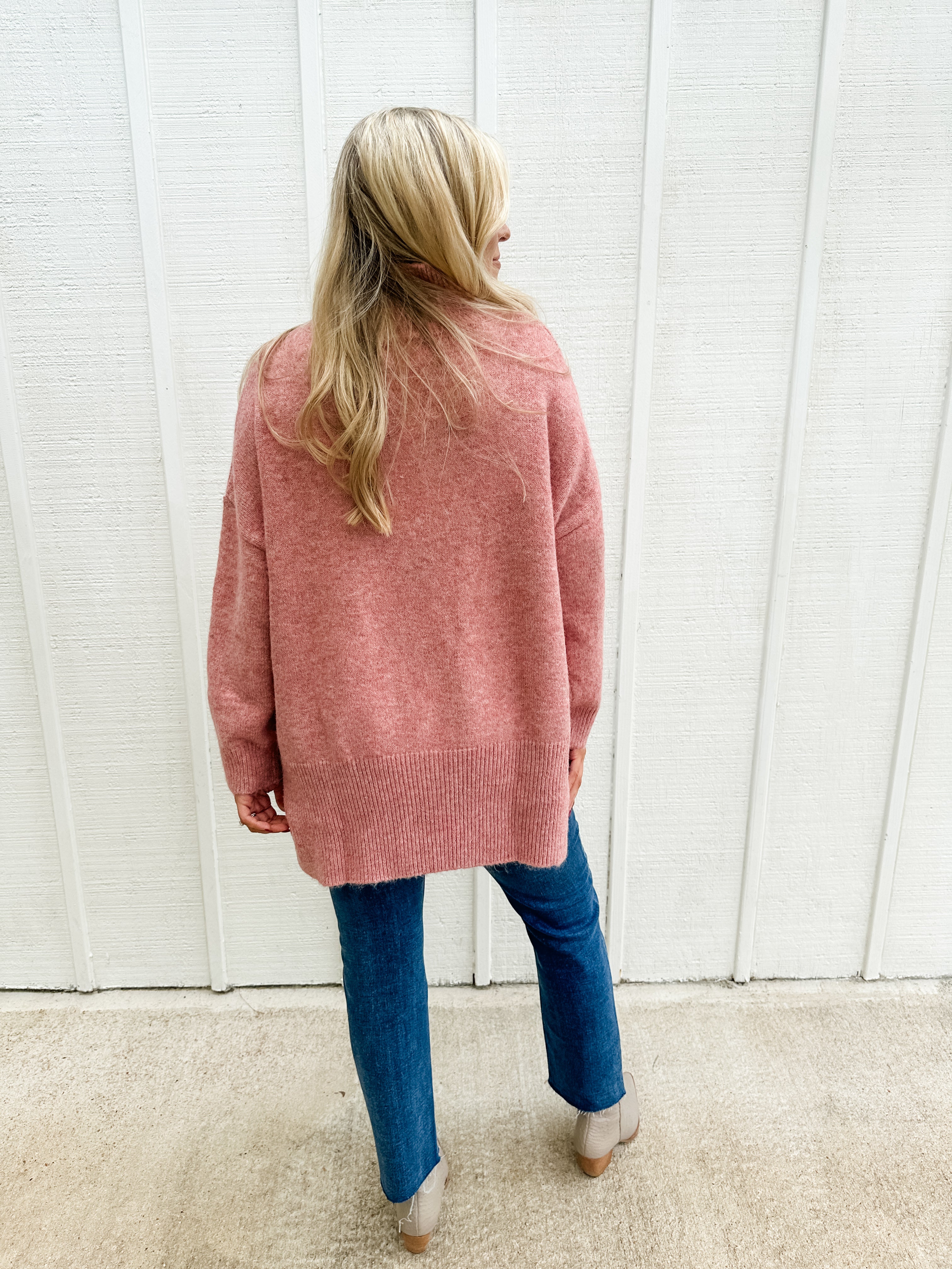 Mock Neck Tunic Sweater