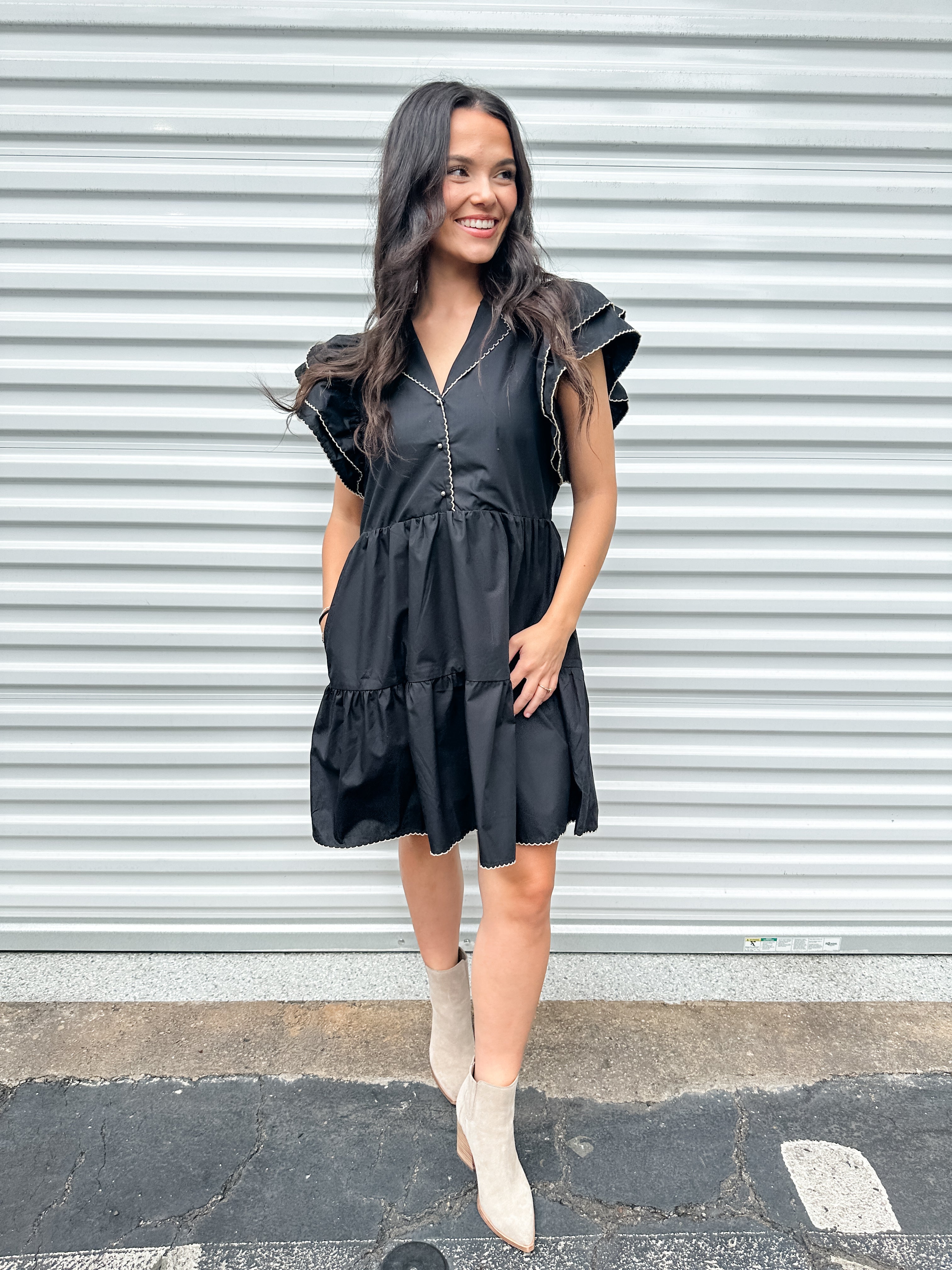 Double ruffle dress best sale