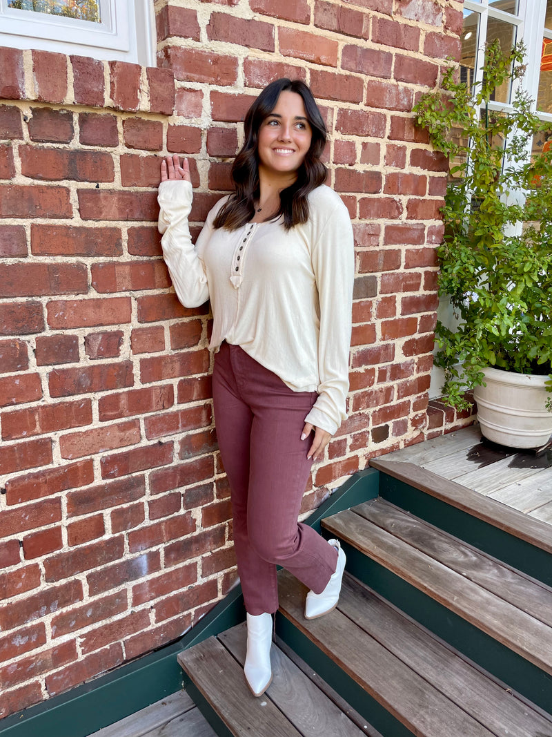 Ribbed Henley Top