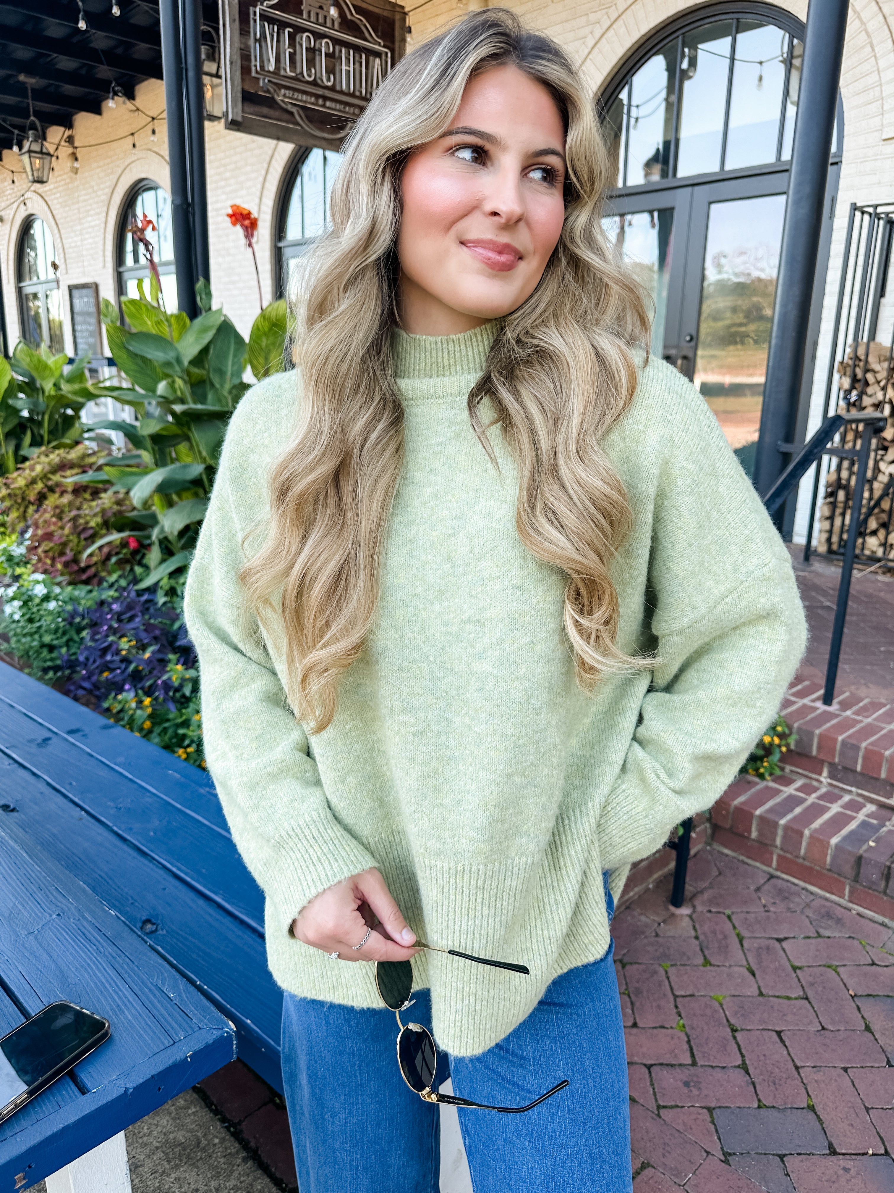 Heathered Turtleneck Sweater