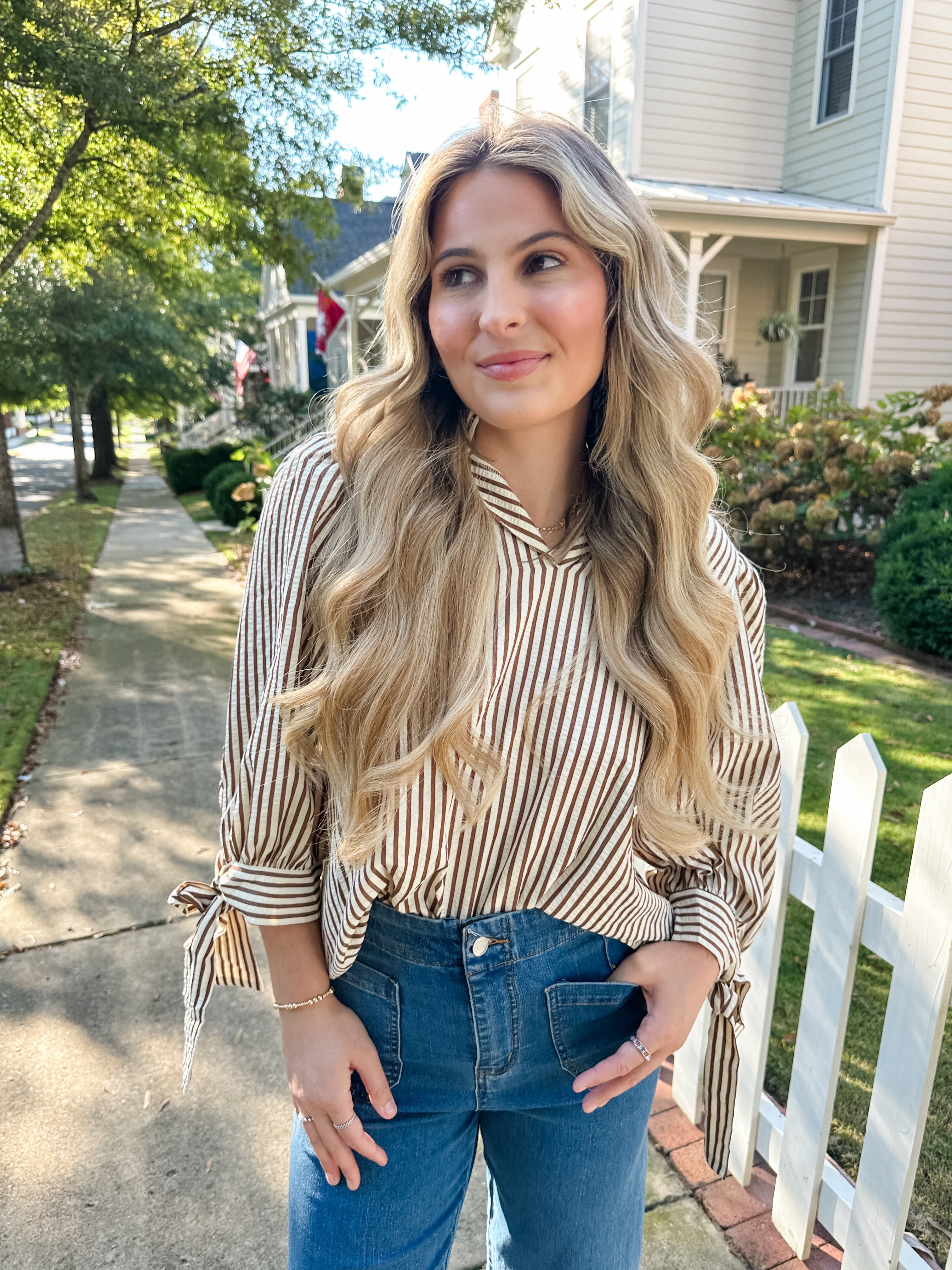 Seersucker Stripe Top