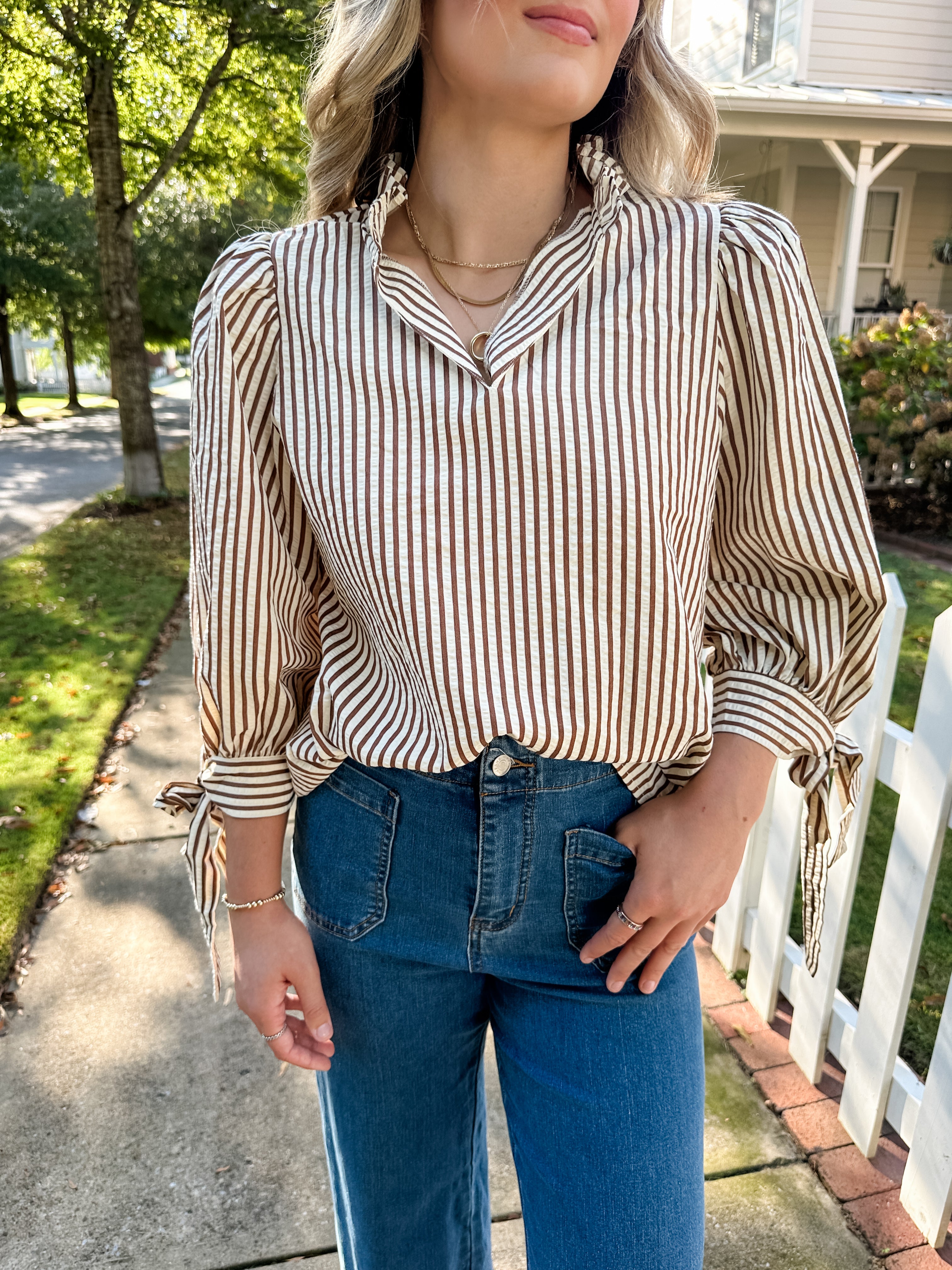 Seersucker Stripe Top