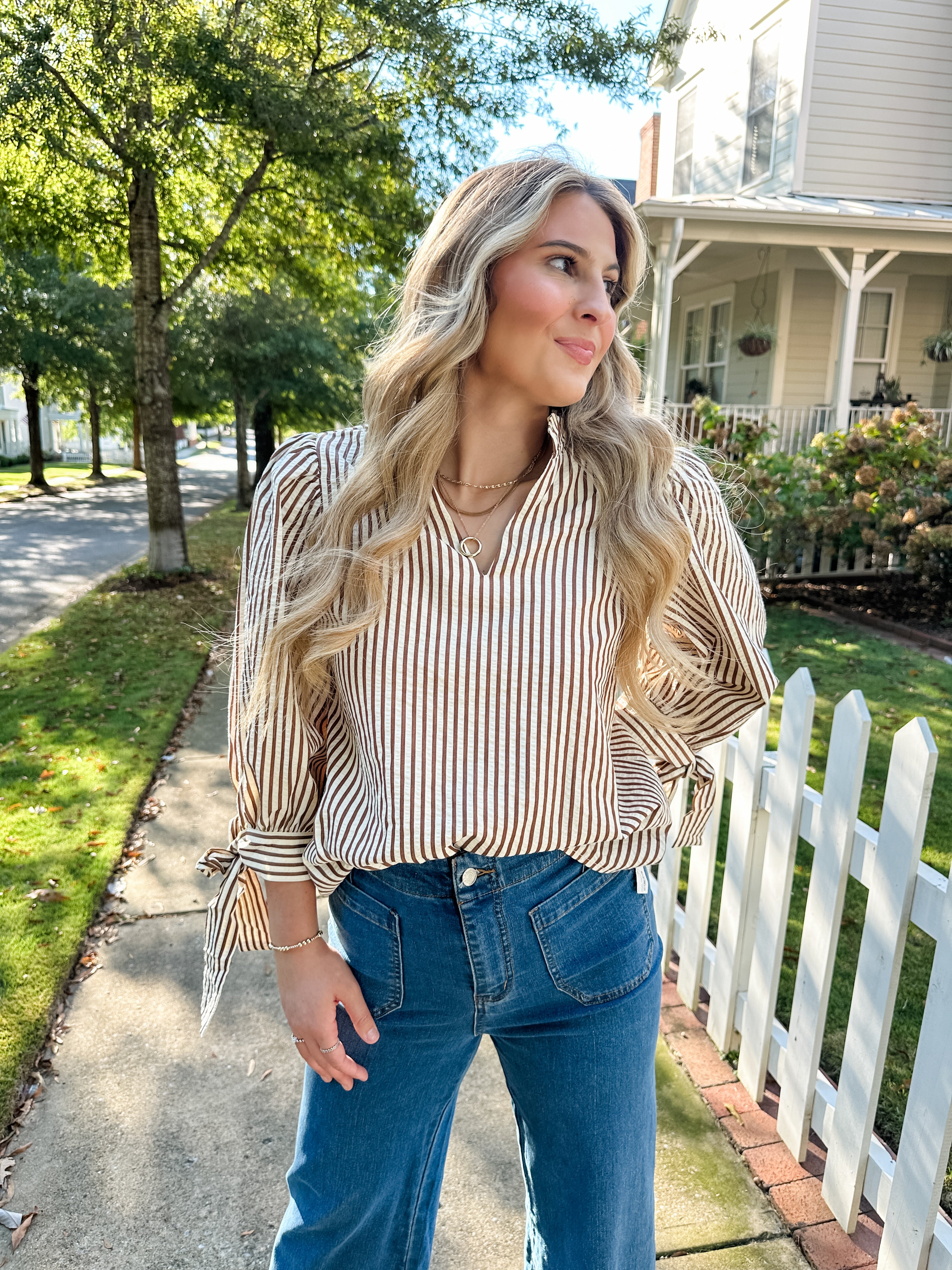 Seersucker Stripe Top