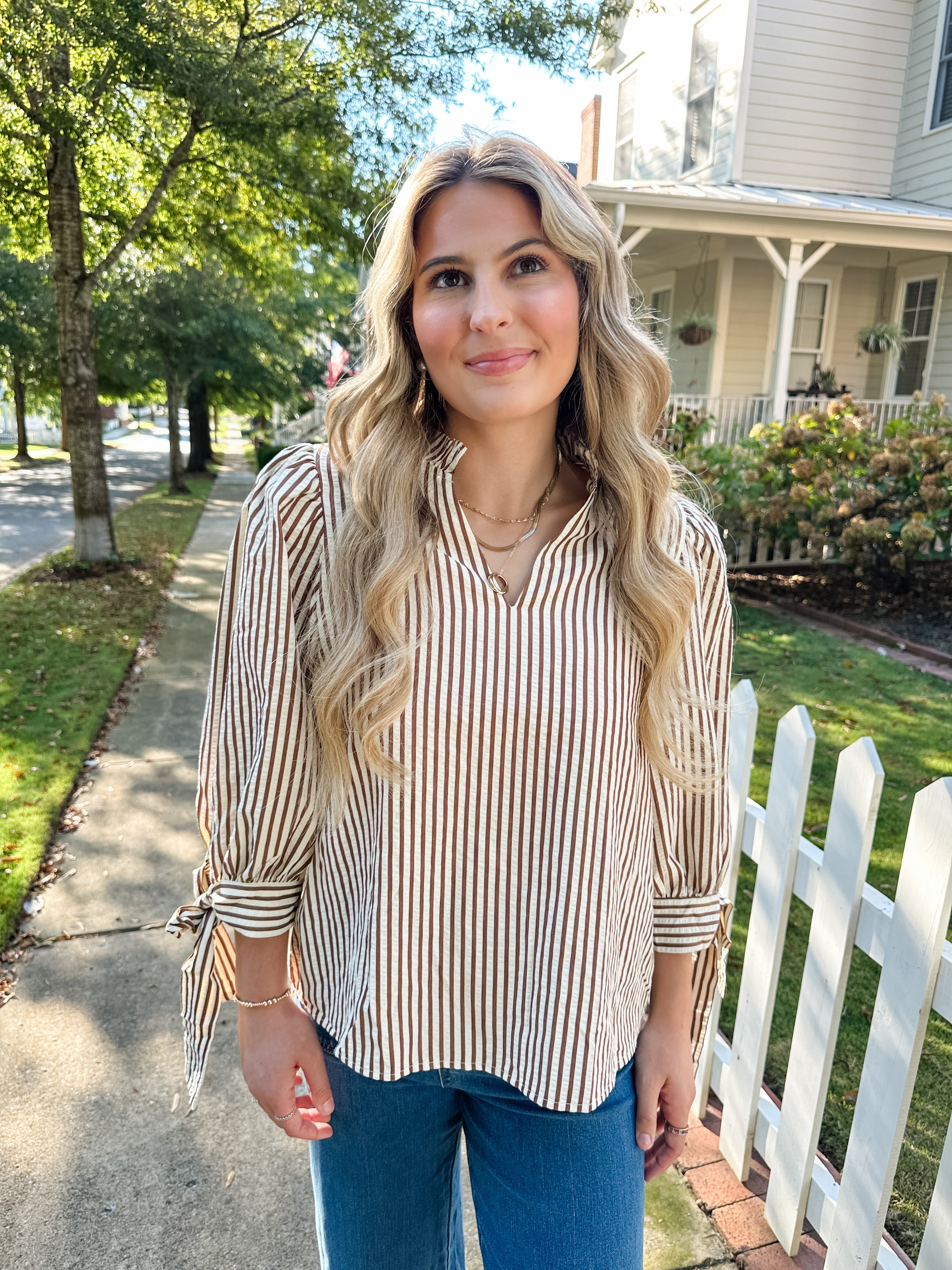 Seersucker Stripe Top