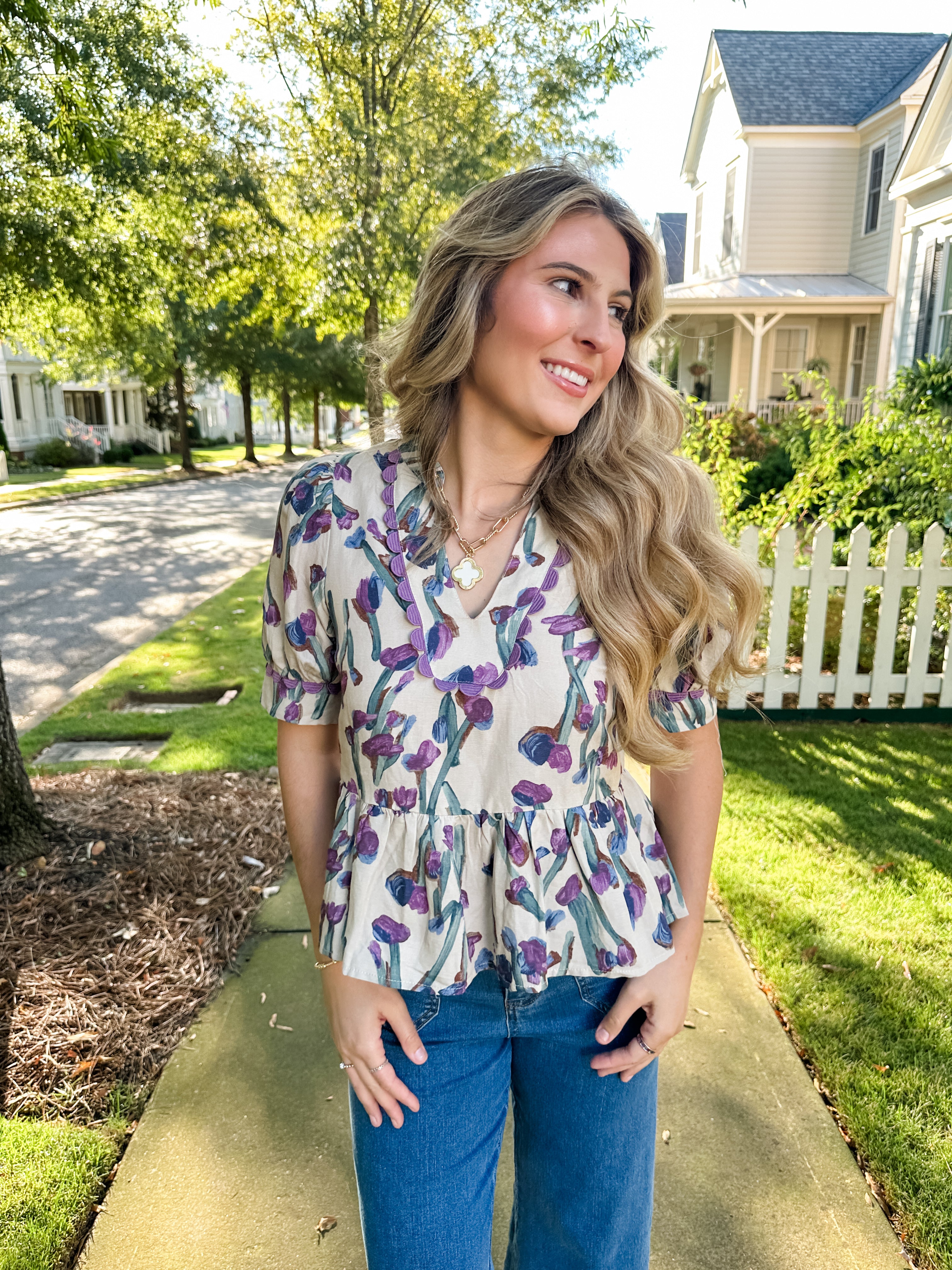 Peplum Watercolor Top